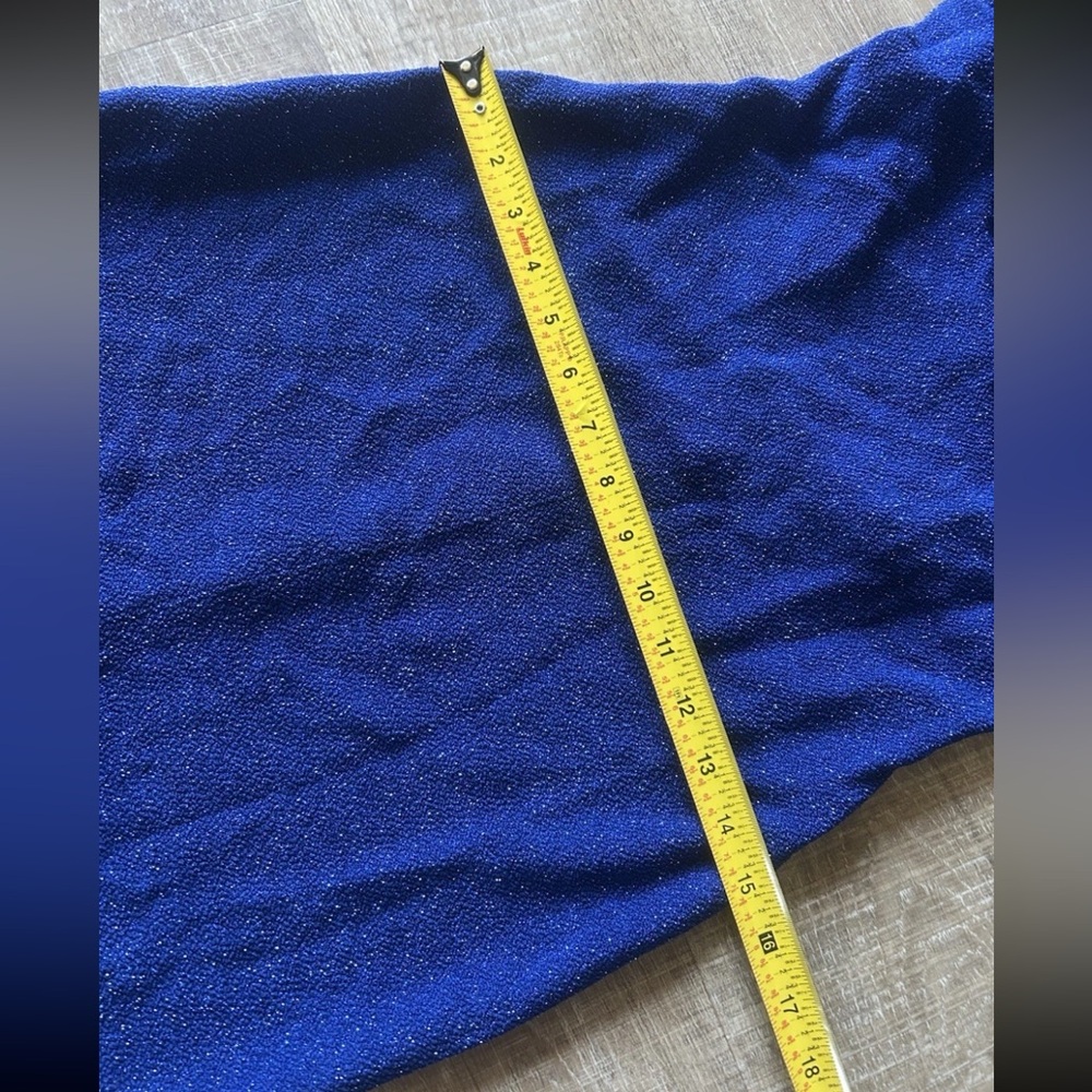 Vintage Y2K City Triangles Blue Glitter Midi Dress M Whimsigoth Fairy USA NWT - Picture 6 of 14